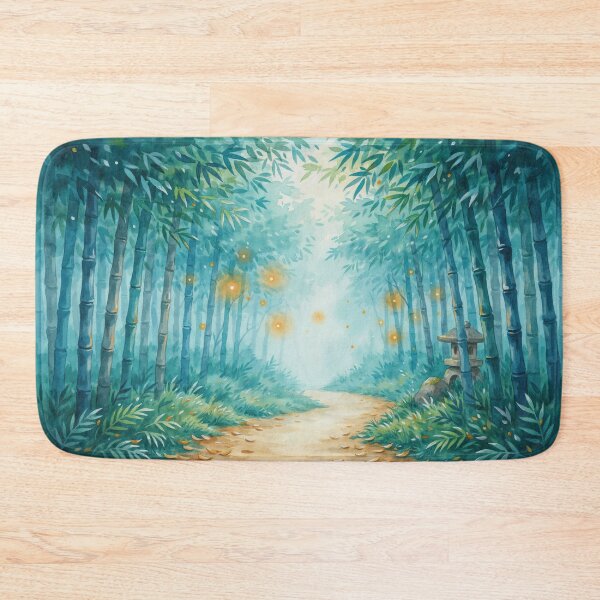 Item preview, Vintage Watercolor Bamboo Forest Fireflies Pathway Illustration Vector designed and sold by Shutter-Dragon.