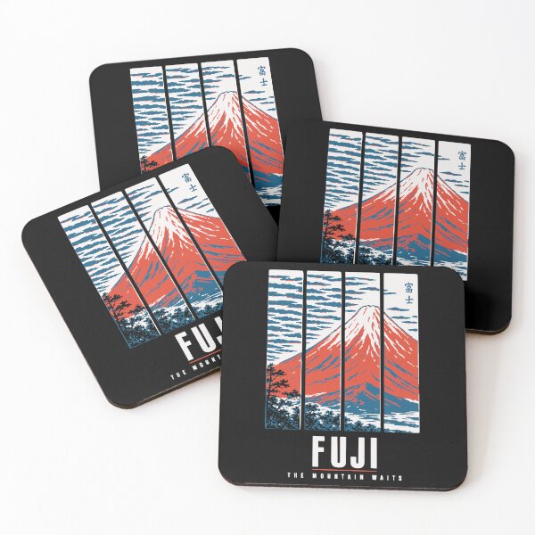 Item preview, Fuji The Mountain Waits - Red Mountain Woodblock Panels designed and sold by WAVE-JP.