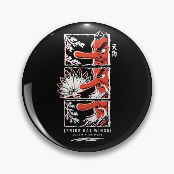 Item preview, Tengu Pride Has Wings - Vermilion Mask Vintage Woodblock designed and sold by WAVE-JP.