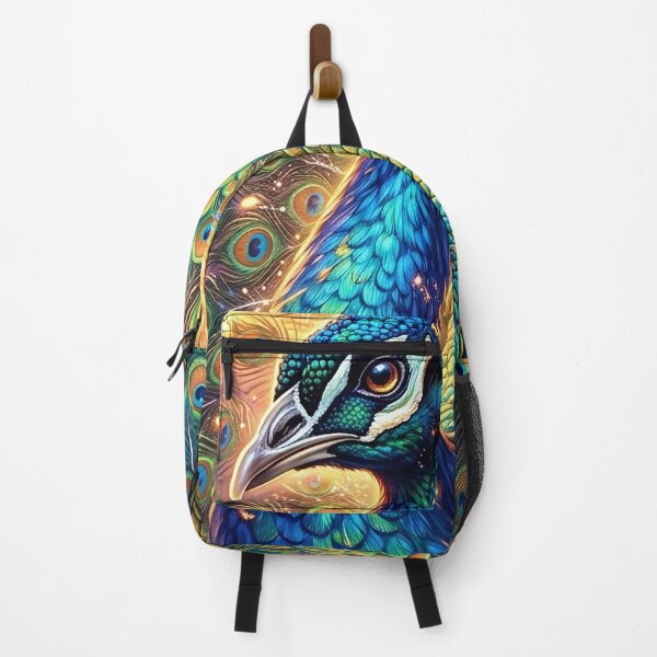 Item preview, Peacock Displaying Vivid Feathers in a Golden Light designed and sold by Lucid Dream Pixel.