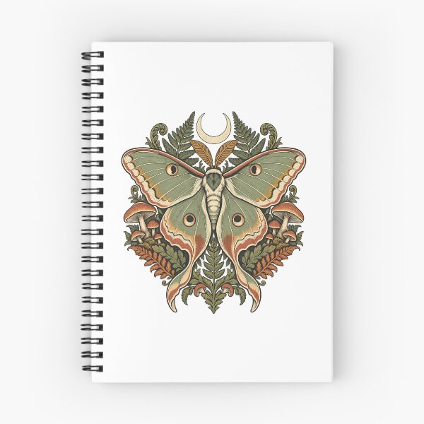 Item preview, Celestial Moth with Mushrooms - Botanical Woodland Art designed and sold by cybersilverhand.