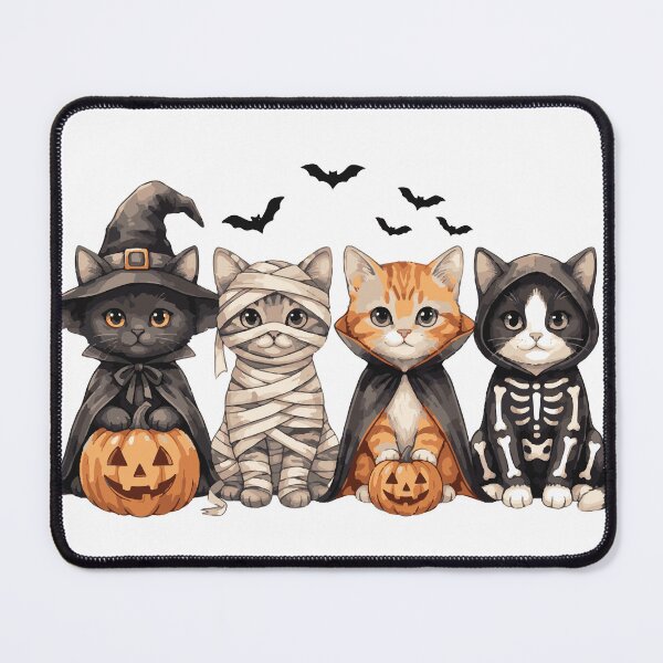 Item preview, Cute Cats Halloween Costumes Witch Mummy Skeleton designed and sold by CreativeBrains7.