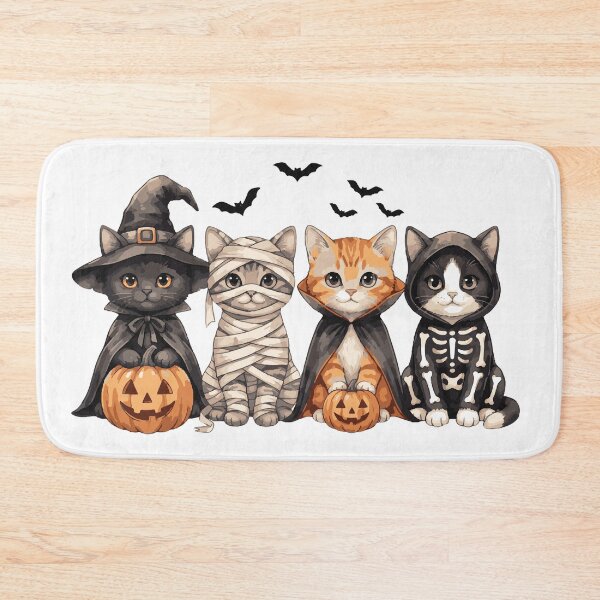 Item preview, Cute Cats Halloween Costumes Witch Mummy Skeleton designed and sold by CreativeBrains7.
