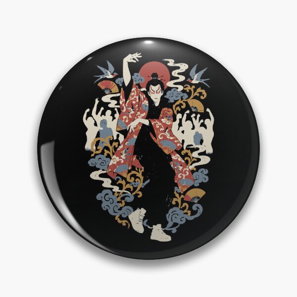 Item preview, Ukiyoe Street Dancer Kabuki Woodblock Streetwear Back Print designed and sold by WAVE-JP.