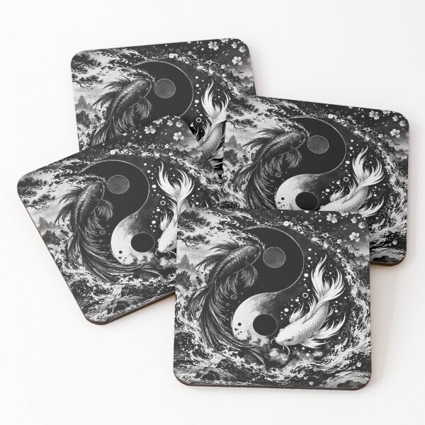 Item preview, Yin Yang Koi Fish Japanese Zen designed and sold by Fei Long Design Hub.
