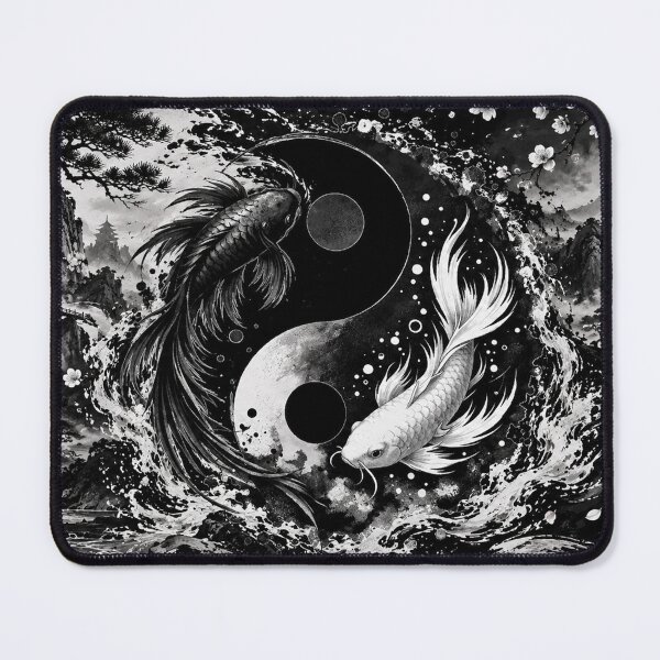 Item preview, Yin Yang Koi Fish Japanese Zen designed and sold by Fei Long Design Hub.