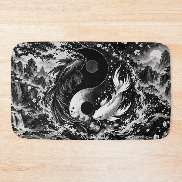 Item preview, Yin Yang Koi Fish Japanese Zen designed and sold by Fei Long Design Hub.