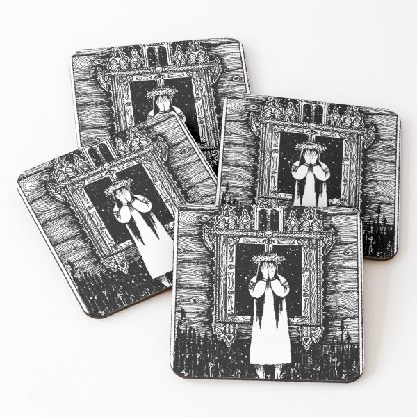 Item preview, VI The Mourning Maiden - Slavic Folklore Linocut Tarot Art designed and sold by Yanuta.