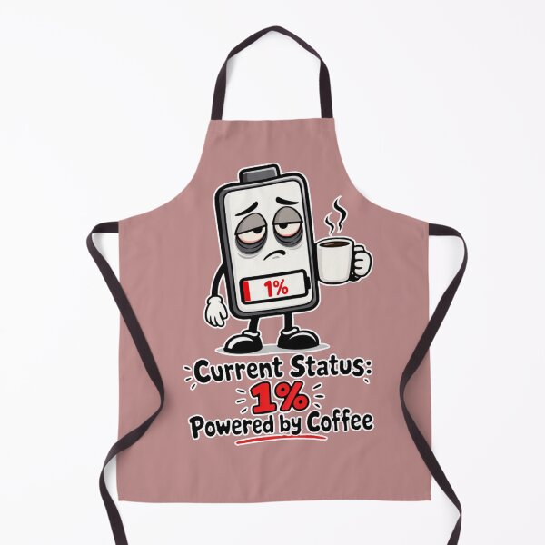 Item preview, Current Status 1 Percent Powered By Coffee Funny Battery Cartoon designed and sold by Ibrahimhema5.