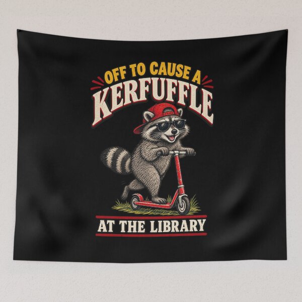 Item preview, Off To Cause A Kerfuffle At The Library Funny Raccoon Vintage designed and sold by Whirx.