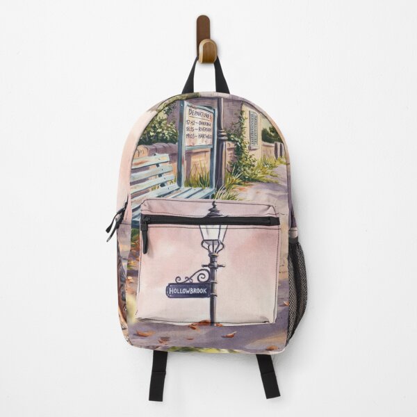 Item preview, Vintage Watercolor Train Station Hollowbrook Countryside Illustration Vector designed and sold by Shutter-Dragon.