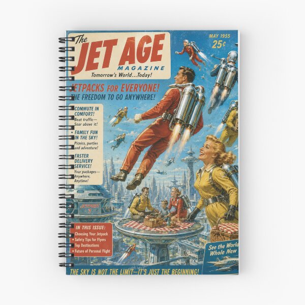 Item preview, The Jet Age Magazine Retro Futuristic Jetpack Adventure designed and sold by happycottage.