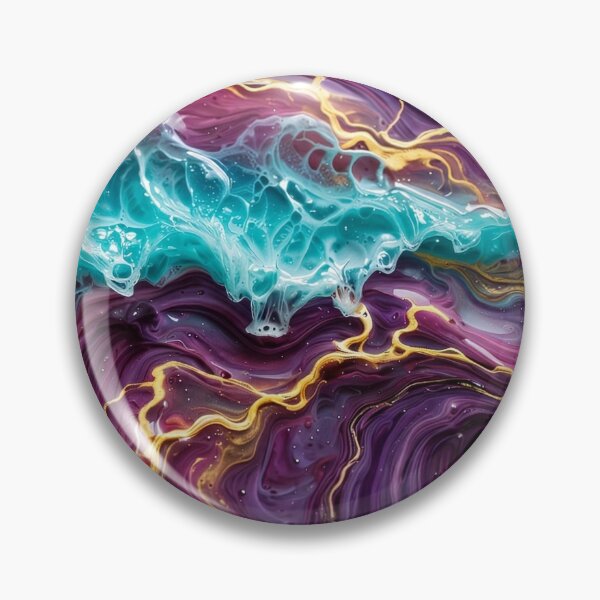 Item preview, NEON TIDE•FLUID RESIN ART•TURQUOISE MAGENTA GOLD•ABEL LUGO•LSV designed and sold by Lugo Sunset Visions.