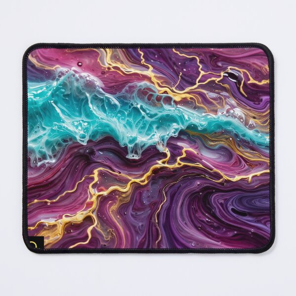 Item preview, NEON TIDE•FLUID RESIN ART•TURQUOISE MAGENTA GOLD•ABEL LUGO•LSV designed and sold by Lugo Sunset Visions.