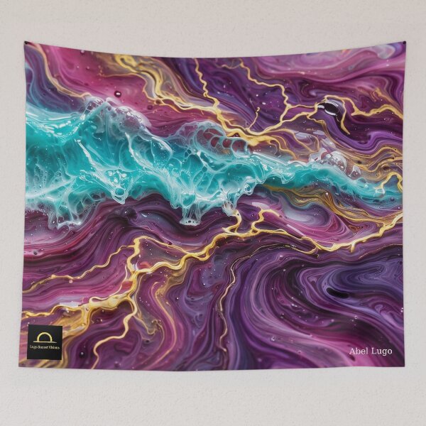 Item preview, NEON TIDE•FLUID RESIN ART•TURQUOISE MAGENTA GOLD•ABEL LUGO•LSV designed and sold by Lugo Sunset Visions.