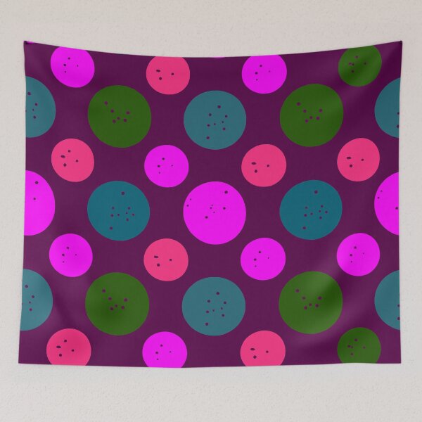 Item preview, Neon Polka Dot Pattern - Retro Magenta & Teal Speckled Circles Design   designed and sold by UniqueDesign751.