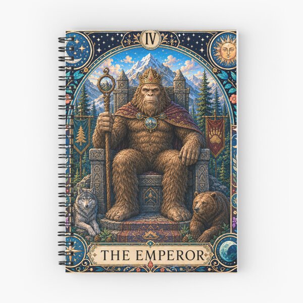 Item preview, Bigfoot The Emperor Mystical Cryptid Tarot Card designed and sold by happycottage.