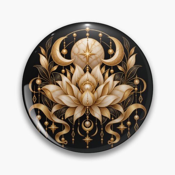 Item preview, Boho Celestial Sacred Gold Lotus Orb Art designed and sold by BohoMysticArt.