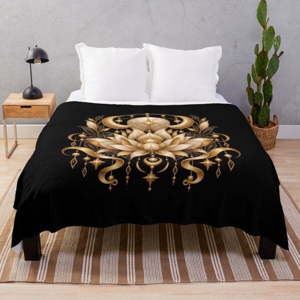 Item preview, Boho Celestial Sacred Gold Lotus Orb Art designed and sold by BohoMysticArt.