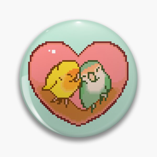 Item preview, Pixel Lovebird Heart designed and sold by pixel parrot.