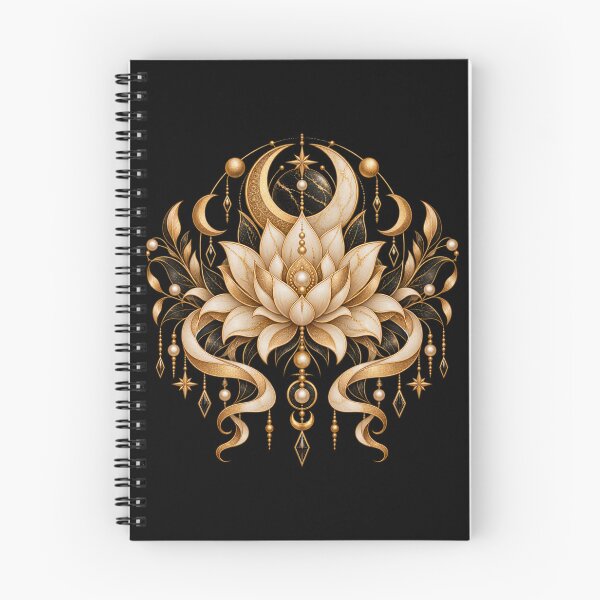 Item preview, Boho Celestial Sacred Gold Lotus Eclipse Art designed and sold by BohoMysticArt.