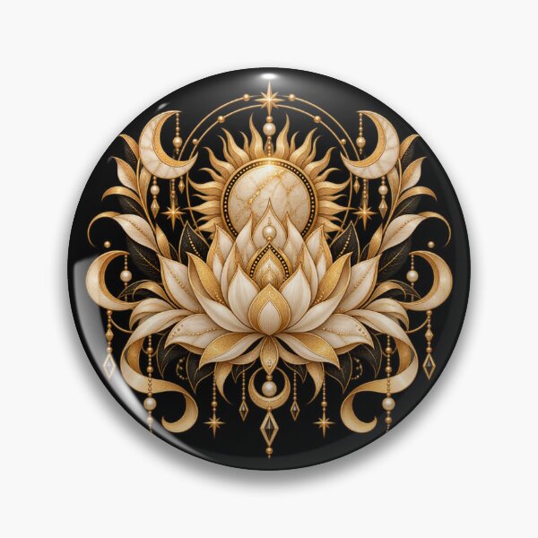 Item preview, Boho Celestial Sacred Gold Lotus Sun Art designed and sold by BohoMysticArt.