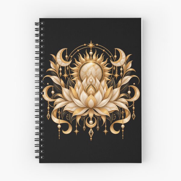 Item preview, Boho Celestial Sacred Gold Lotus Sun Art designed and sold by BohoMysticArt.