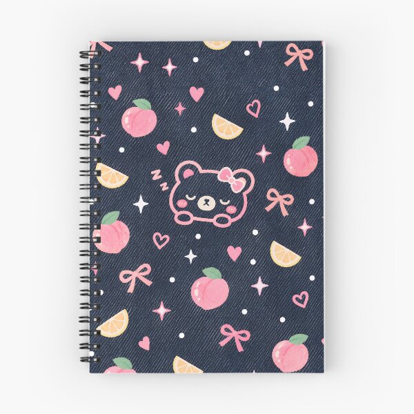 Item preview, Kawaii Sleepy Bear Pattern with Peaches and Lemons designed and sold by JapaneseWagaraStudio.