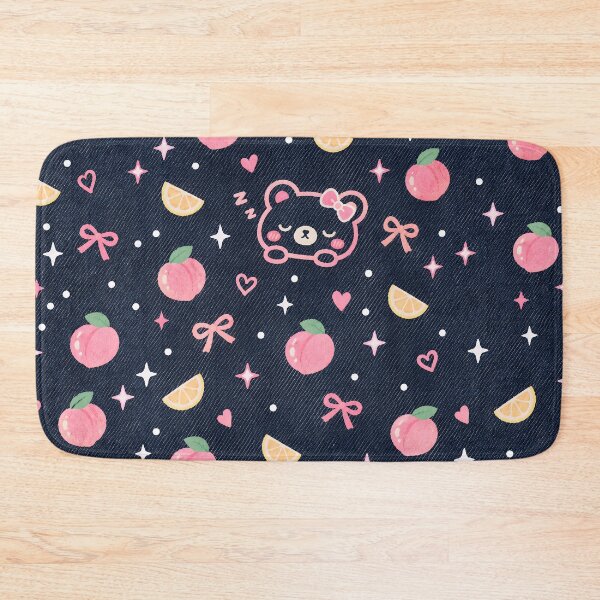 Item preview, Kawaii Sleepy Bear Pattern with Peaches and Lemons designed and sold by JapaneseWagaraStudio.