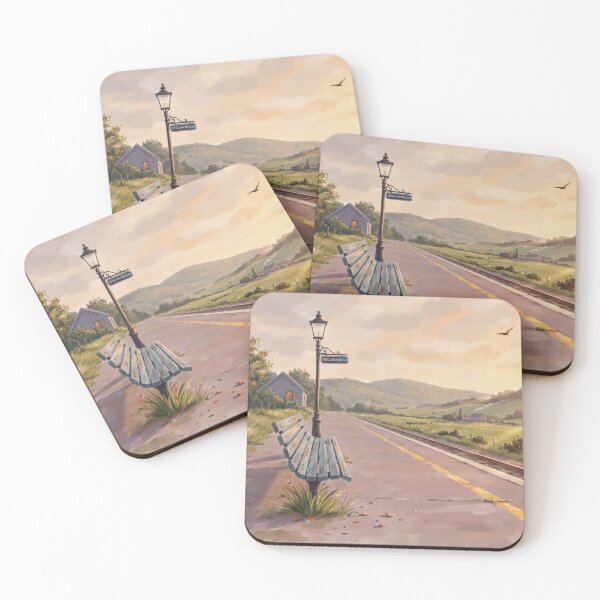 Item preview, Vintage Watercolor Rural Train Station Hollowbrook Landscape Illustration Vector designed and sold by Shutter-Dragon.