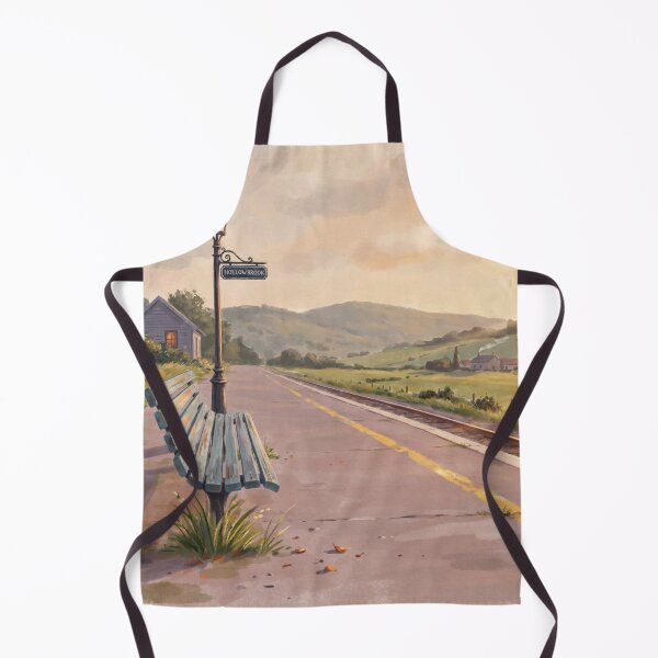 Item preview, Vintage Watercolor Rural Train Station Hollowbrook Landscape Illustration Vector designed and sold by Shutter-Dragon.