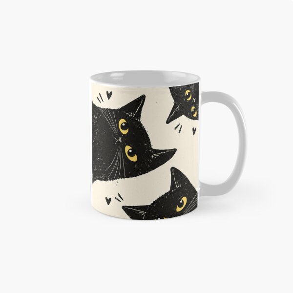 Item preview, Cute Black Cats Pattern – Adorable Black Kitty Cat Lover Art designed and sold by AbstractAuraArt.