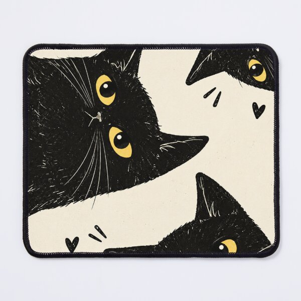 Item preview, Cute Black Cats Pattern – Adorable Black Kitty Cat Lover Art designed and sold by AbstractAuraArt.