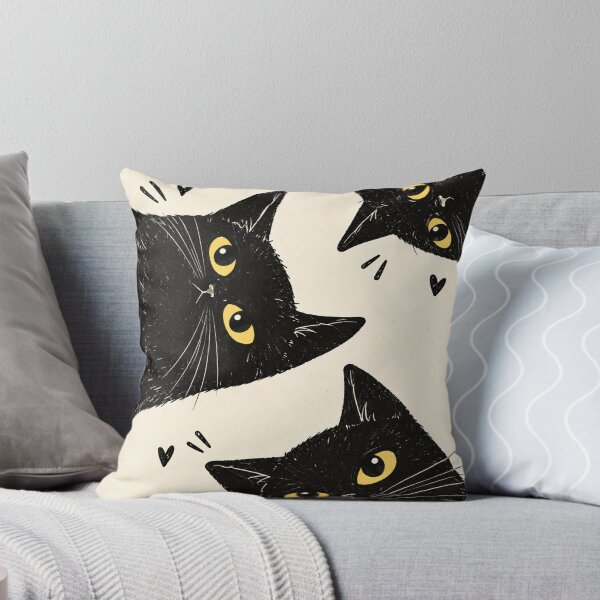 Item preview, Cute Black Cats Pattern – Adorable Black Kitty Cat Lover Art designed and sold by AbstractAuraArt.