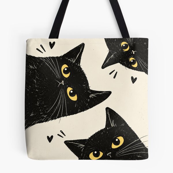 Item preview, Cute Black Cats Pattern – Adorable Black Kitty Cat Lover Art designed and sold by AbstractAuraArt.