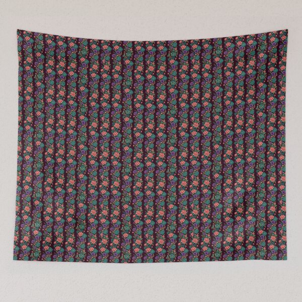 Item preview, Ornate Baroque Floral Stripes - Dark Botanical Pattern designed and sold by lovelys-store.