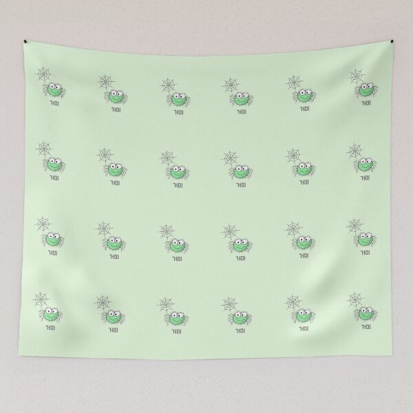 Item preview, Green Spider and Spider Web Korean designed and sold by DJCartoonDesigns.