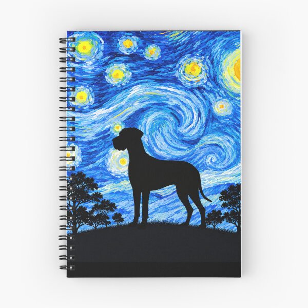 Item preview, Funny Great Dane Dog Starry Night Painting Moon Star Mom Dad Kids designed and sold by FurryHavenPH.