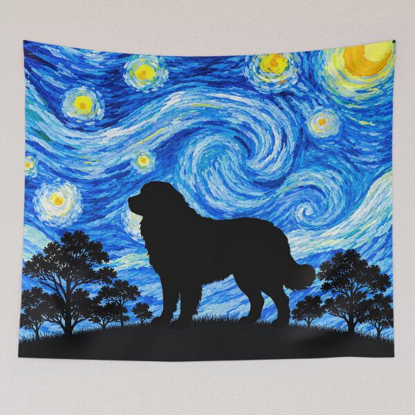 Item preview, Funny Great Pyrenees Dog Starry Night Painting Moon Star Mom Dad Kids designed and sold by FurryHavenPH.