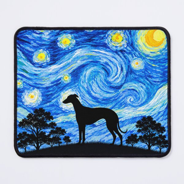 Item preview, Funny Greyhound Dog Starry Night Painting Moon Star Mom Dad Kids designed and sold by FurryHavenPH.