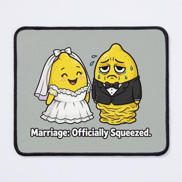 Item preview, Marriage Officially Squeezed Funny Lemon Couple Cartoon designed and sold by Ibrahimhema5.