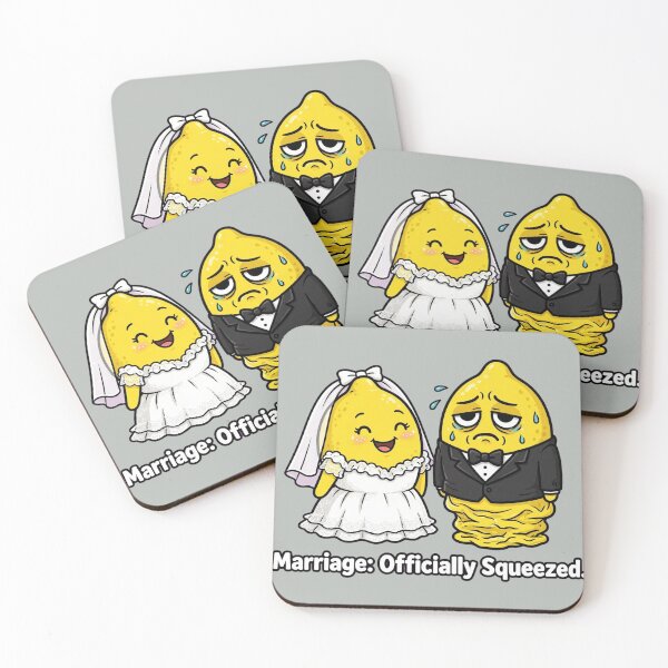 Item preview, Marriage Officially Squeezed Funny Lemon Couple Cartoon designed and sold by Ibrahimhema5.