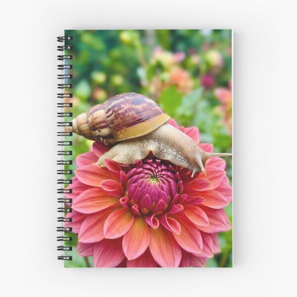 Item preview, Land Snail Resting On Vibrant Pink Dahlia Flower designed and sold by dandiboass.
