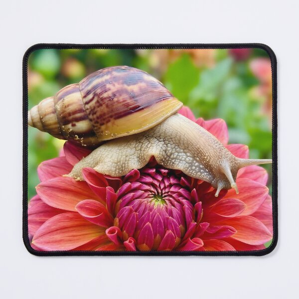 Item preview, Land Snail Resting On Vibrant Pink Dahlia Flower designed and sold by dandiboass.