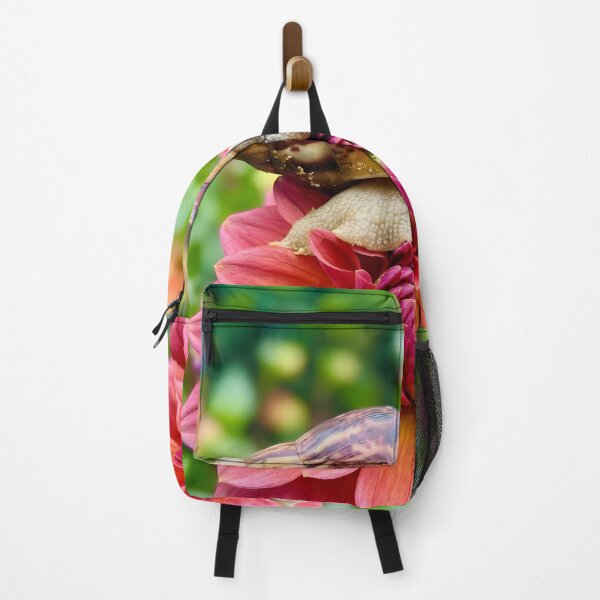 Item preview, Land Snail Resting On Vibrant Pink Dahlia Flower designed and sold by dandiboass.