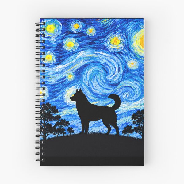 Item preview, Funny Husky Dog Starry Night Painting Moon Star Mom Dad Kids designed and sold by FurryHavenPH.