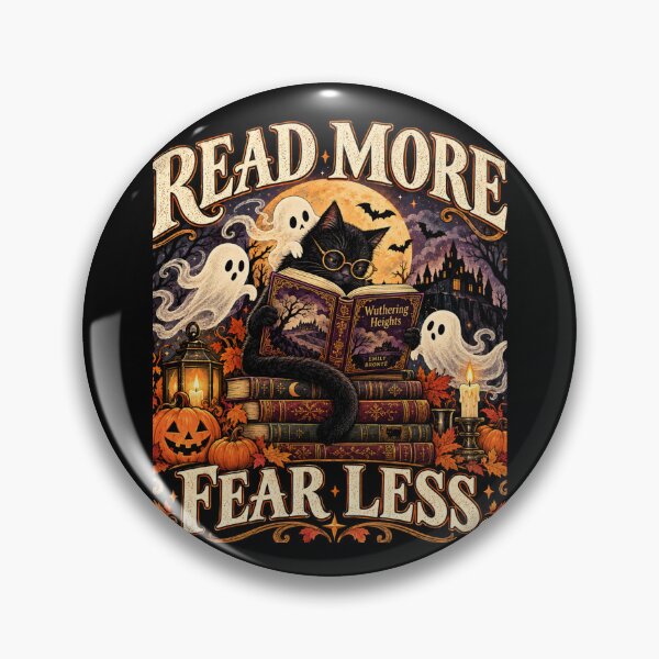 Item preview, Read More Fear Less Gothic Black Cat Book Lover Halloween designed and sold by WriterKat - Kathy Gerstorff.