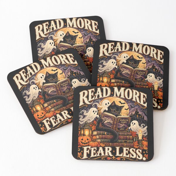 Item preview, Read More Fear Less Gothic Black Cat Book Lover Halloween designed and sold by WriterKat - Kathy Gerstorff.