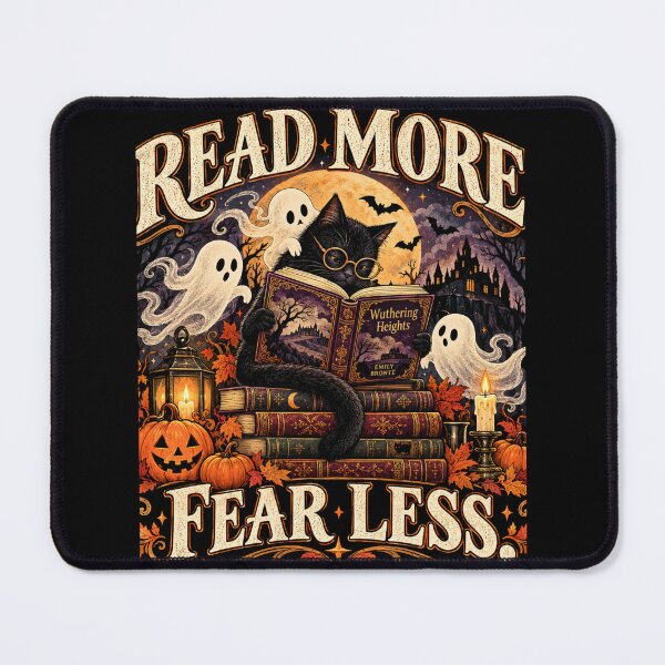 Item preview, Read More Fear Less Gothic Black Cat Book Lover Halloween designed and sold by WriterKat - Kathy Gerstorff.