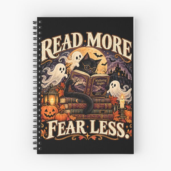 Item preview, Read More Fear Less Gothic Black Cat Book Lover Halloween designed and sold by WriterKat - Kathy Gerstorff.